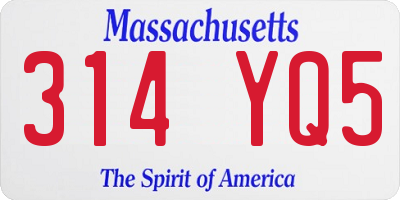 MA license plate 314YQ5