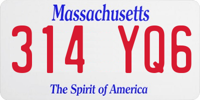 MA license plate 314YQ6