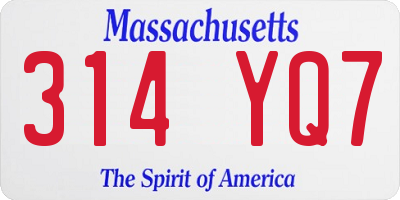 MA license plate 314YQ7
