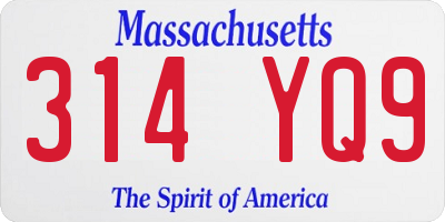 MA license plate 314YQ9