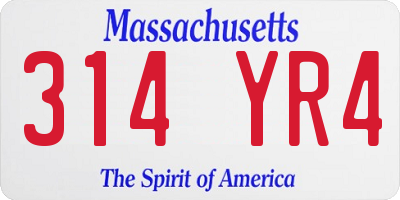 MA license plate 314YR4