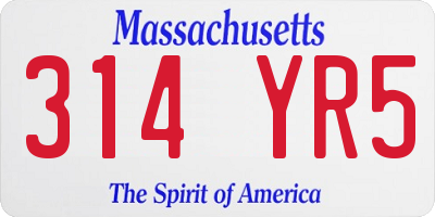 MA license plate 314YR5
