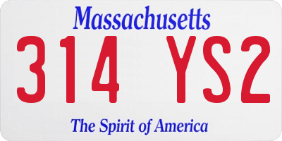 MA license plate 314YS2
