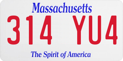 MA license plate 314YU4