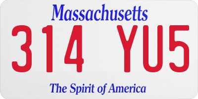 MA license plate 314YU5