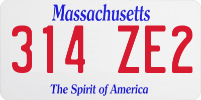 MA license plate 314ZE2