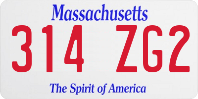 MA license plate 314ZG2