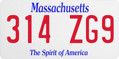 MA license plate 314ZG9