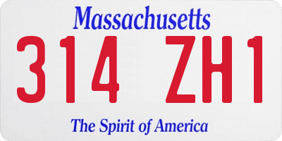 MA license plate 314ZH1