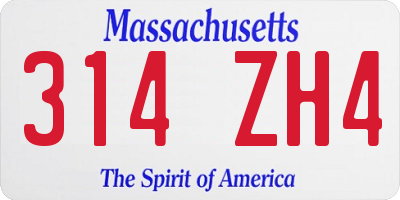 MA license plate 314ZH4