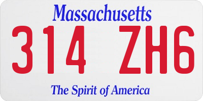 MA license plate 314ZH6
