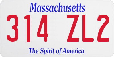MA license plate 314ZL2