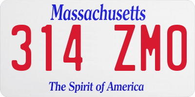 MA license plate 314ZM0