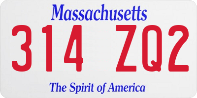 MA license plate 314ZQ2