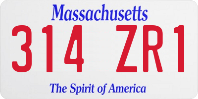 MA license plate 314ZR1
