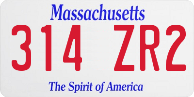 MA license plate 314ZR2
