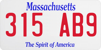 MA license plate 315AB9