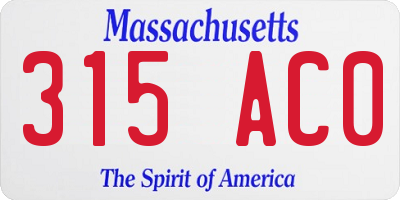 MA license plate 315AC0