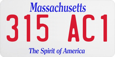 MA license plate 315AC1