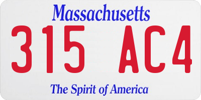 MA license plate 315AC4