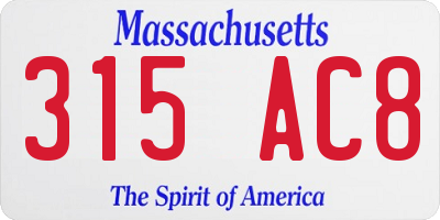 MA license plate 315AC8