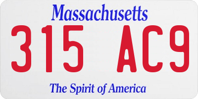 MA license plate 315AC9