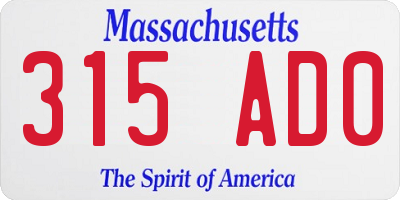 MA license plate 315AD0