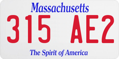 MA license plate 315AE2