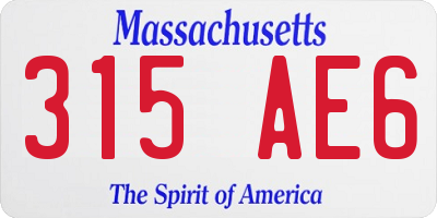 MA license plate 315AE6