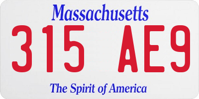 MA license plate 315AE9