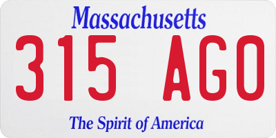 MA license plate 315AG0