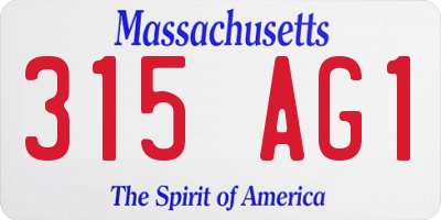 MA license plate 315AG1