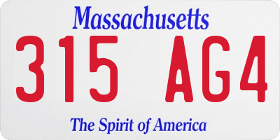 MA license plate 315AG4
