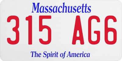 MA license plate 315AG6