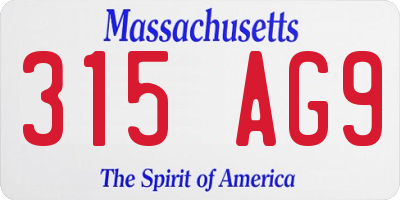 MA license plate 315AG9