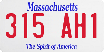 MA license plate 315AH1