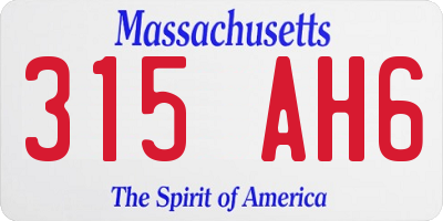 MA license plate 315AH6