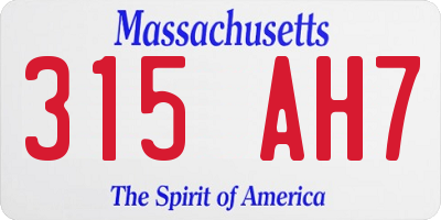 MA license plate 315AH7
