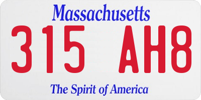 MA license plate 315AH8
