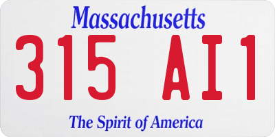 MA license plate 315AI1