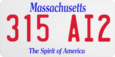 MA license plate 315AI2