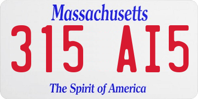 MA license plate 315AI5