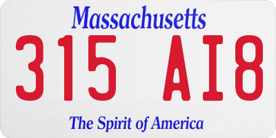 MA license plate 315AI8