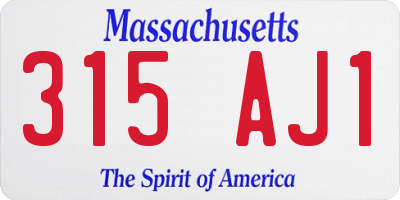 MA license plate 315AJ1