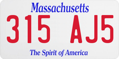 MA license plate 315AJ5