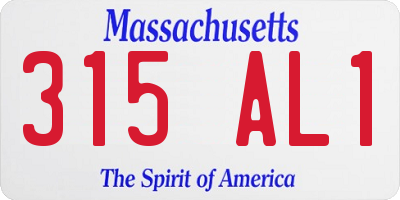 MA license plate 315AL1