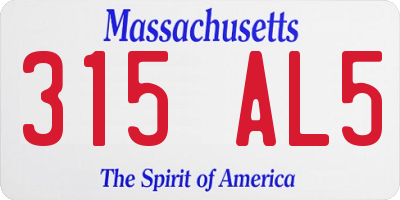 MA license plate 315AL5