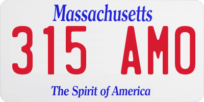 MA license plate 315AM0