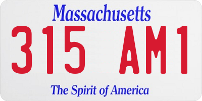 MA license plate 315AM1