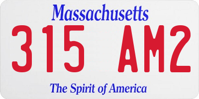 MA license plate 315AM2